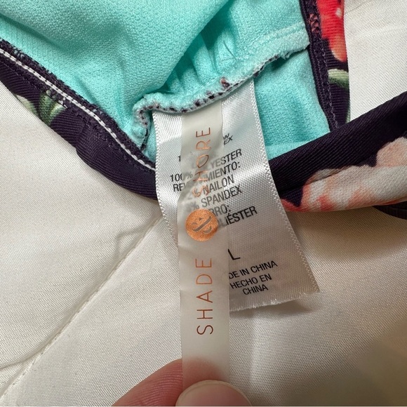 Shade & Shore Coral Purple Floral Bikini Top Size Large - Picture 3 of 5